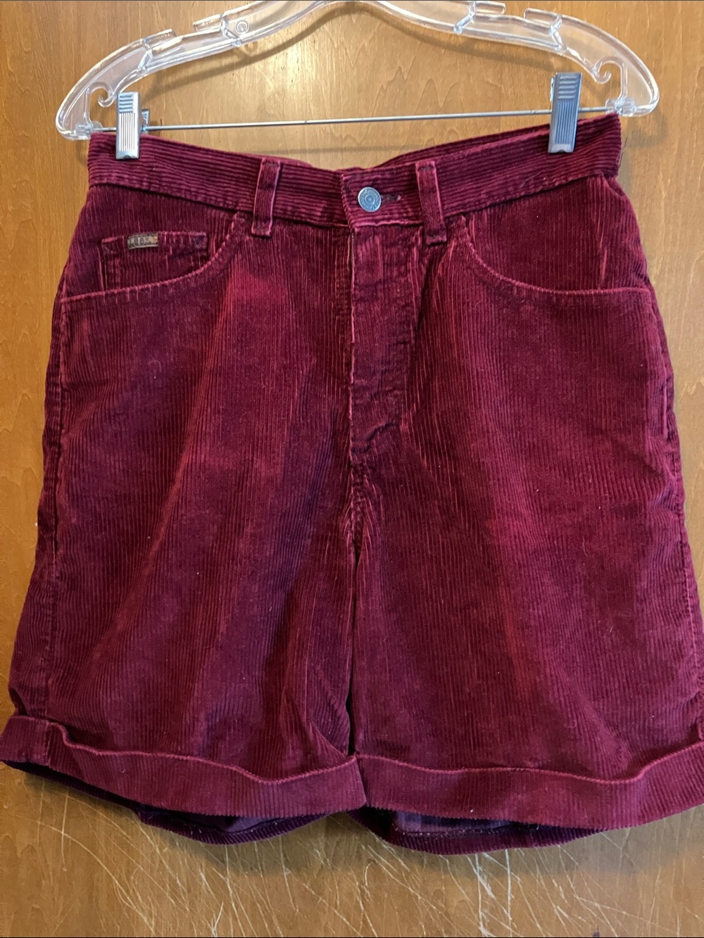 Vintage Lee Women's Corduroy Shorts in Wine Waist 31”